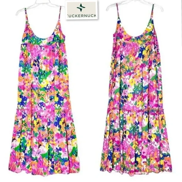 Tuckernuck Meade Midi Multicolor Floral Tank Sleeveless Sundress Size L - Picture 3 of 13